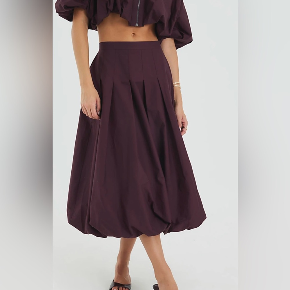 NWT River Island Red Bubble Hem Midi Skirt | UK 12